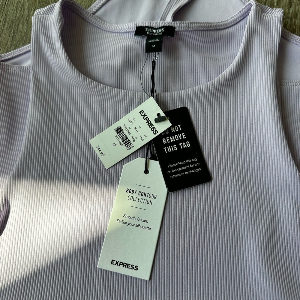 Express Lavender Ribbed Bodysuit - Picture 4 of 7